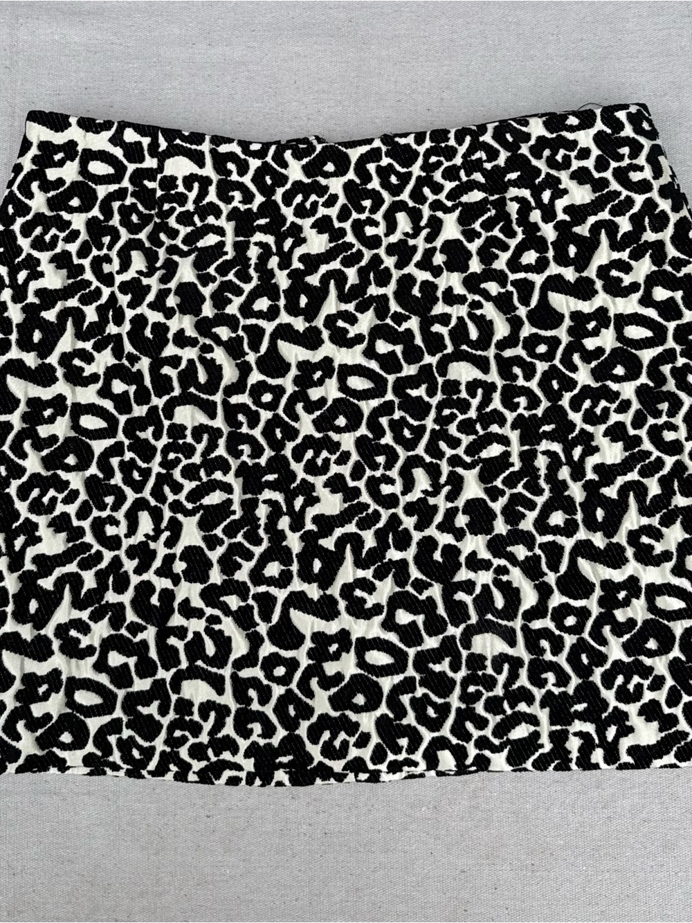 Monochrome Leopard Print Mini Skirt